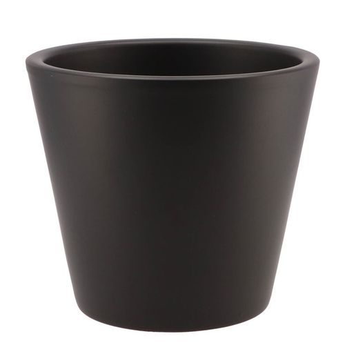Keramik Übertopf Vinci schwarz matt D21cm H19cm