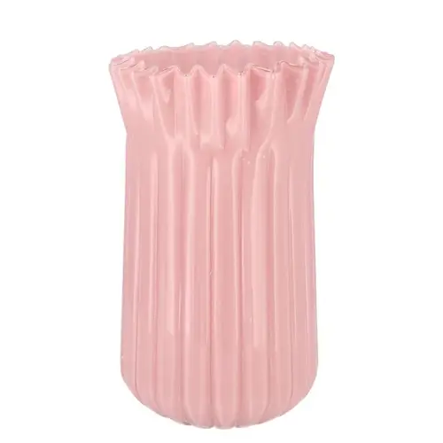 Glas Vase Imke Milky rosa 19x19x32cm
