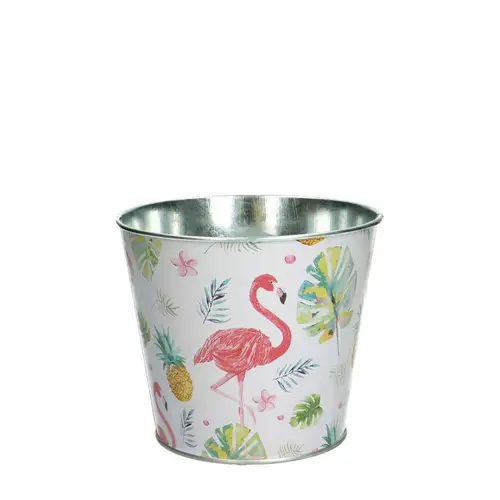 Zink Übertopf Flamingo2 D12.5cm H11cm
