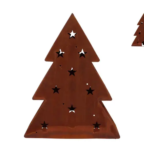 Deko Laterne Baum Scottish Rost 36x10x47cm