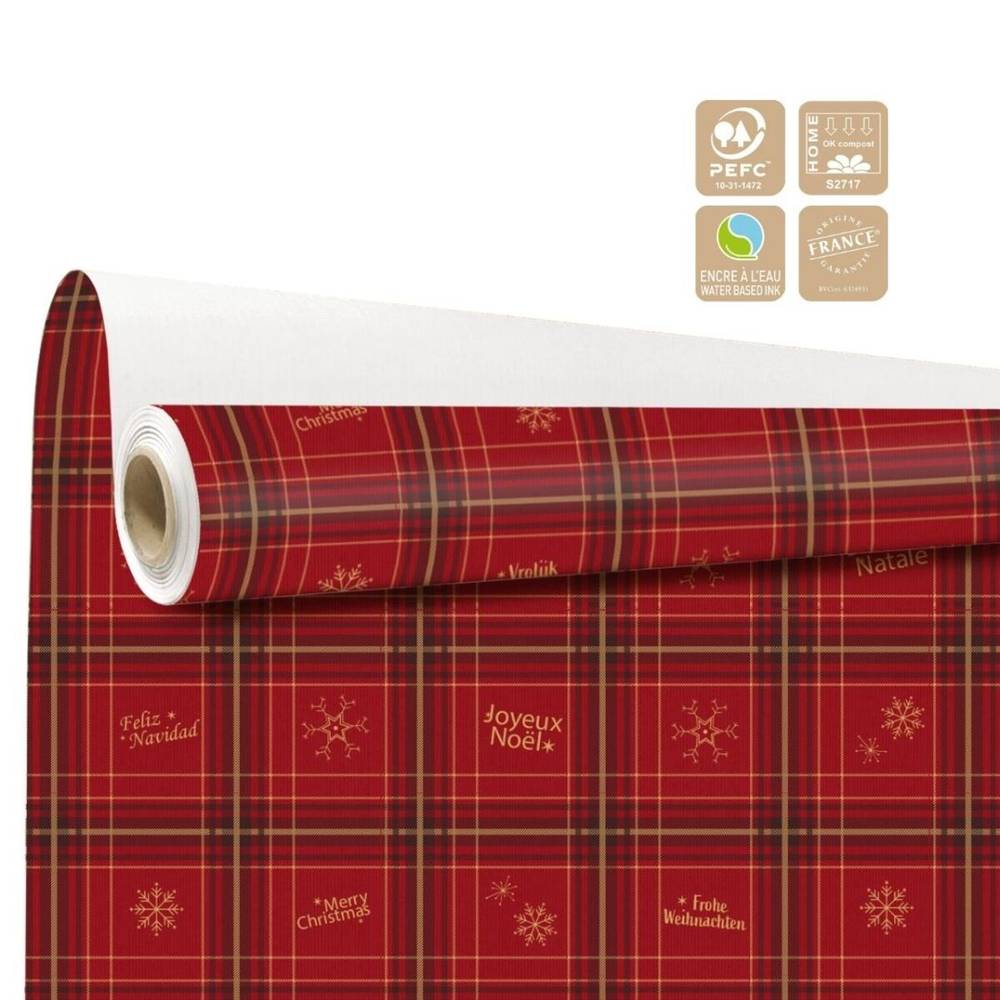 Papier Rolle 80cm 40m Glasgow Christmas rot