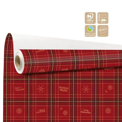 Papier Rolle 80cm 40m Glasgow Christmas rot