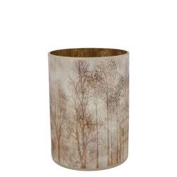 Glas Teelicht Ruby Forest braun 09x10cm
