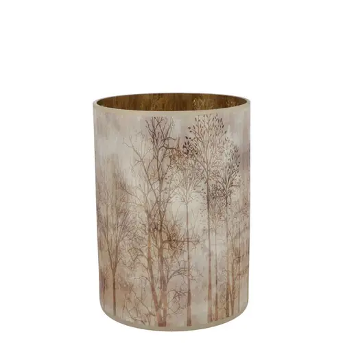 Glas Teelicht Ruby Forest braun 09x10cm