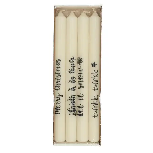 Kerze Spitz Xmas mix weiss D02.2 H25cm 