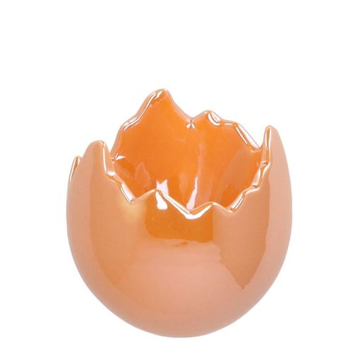 Keramik Übertopf Ei perle pfirsich D10cm H10cm