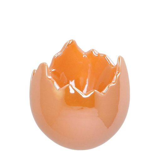 Keramik Übertopf Ei perle pfirsich D10cm H10cm