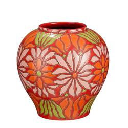 Keramik Vase Isabelle orange D28cm H28cm