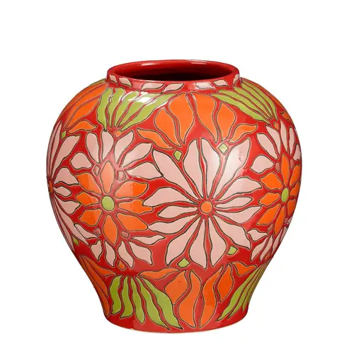Keramik Vase Isabelle orange D28cm H28cm