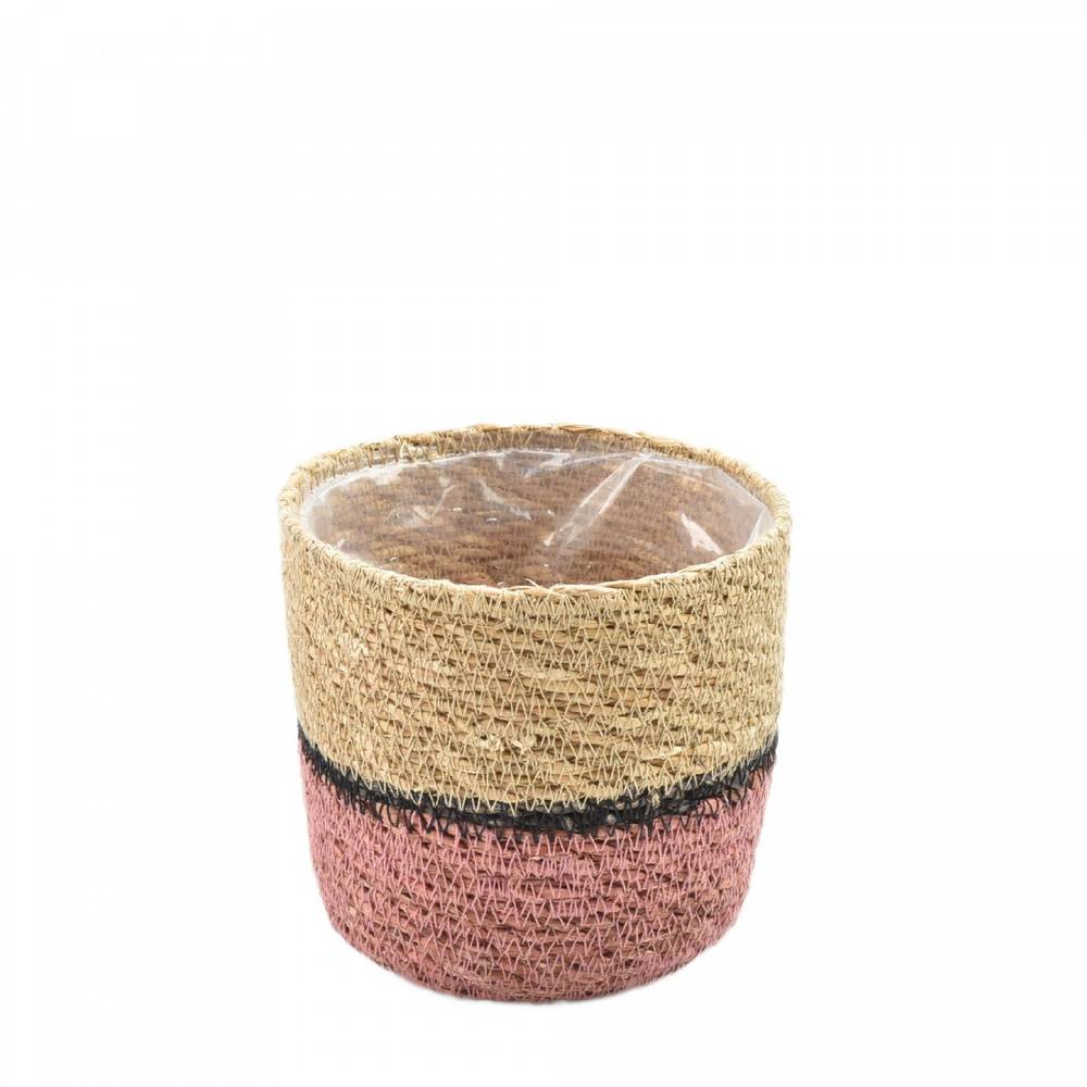 Korb Pien natur/rosa D12.5 H12cm