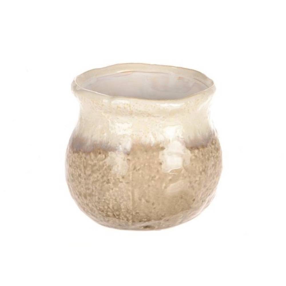 Keramik Übertopf Strand hell braun D15cm H13cm