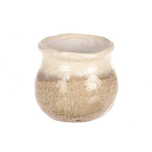 Keramik Übertopf Strand hell braun D15cm H13cm