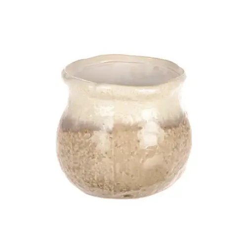 Keramik Übertopf Strand hell braun D15cm H13cm