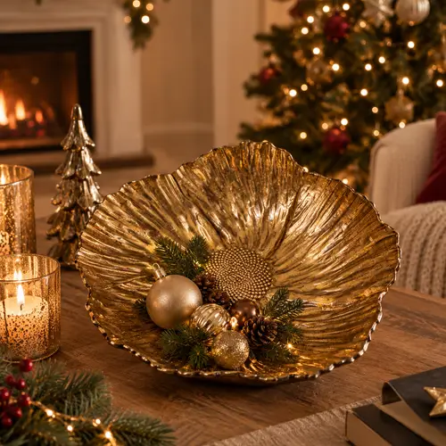 Glas Schale Reyna kupfer D25cm H07cm