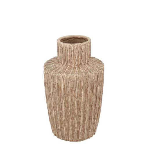Keramik Vase Cody Stripe braun 13x13x17cm