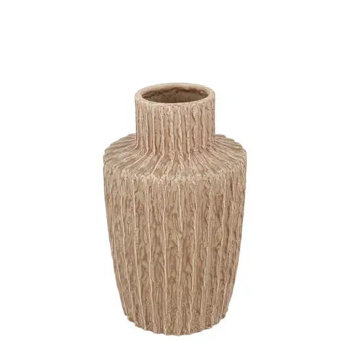 Keramik Vase Cody Stripe braun 13x13x17cm