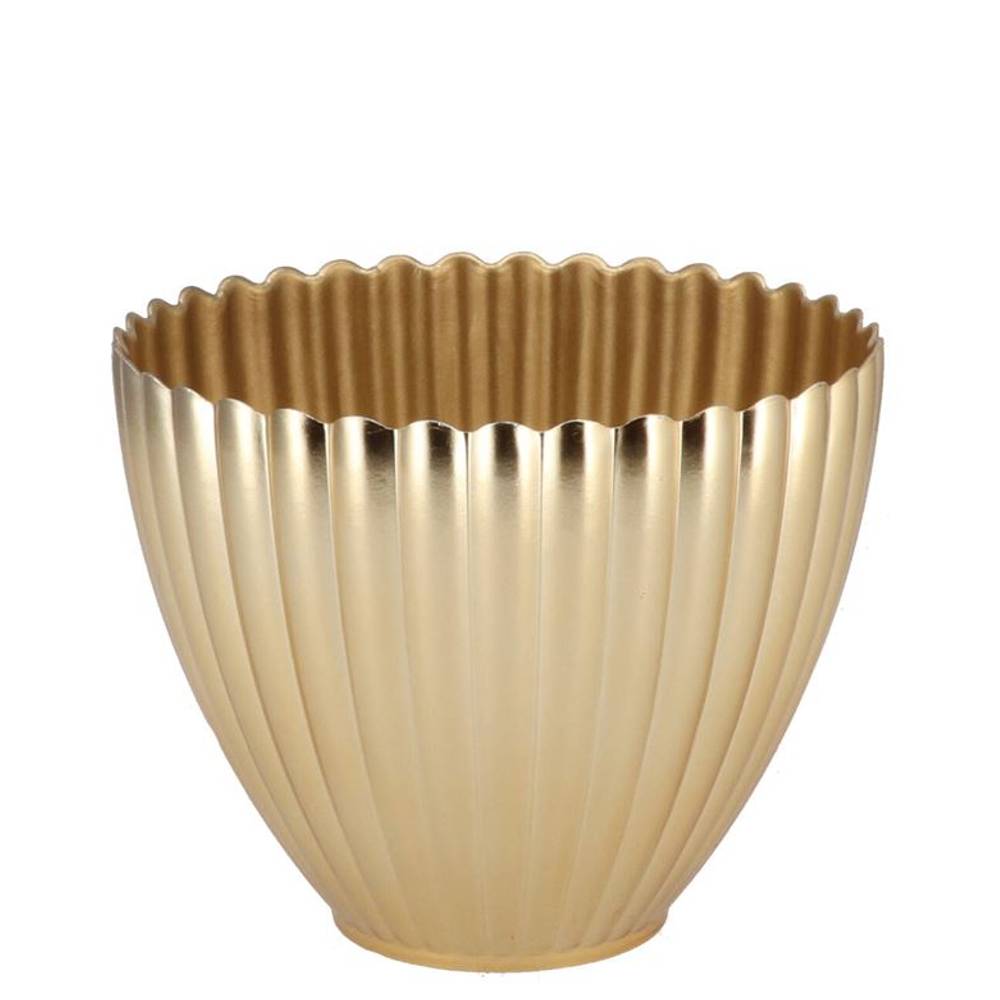 Melamine Übertopf Lisa gold 11x08x11cm