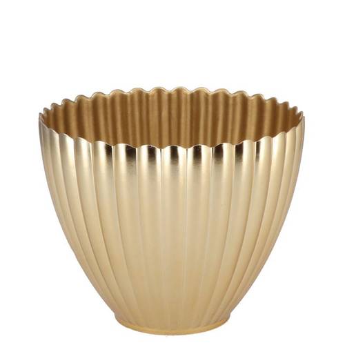 Melamine Übertopf Lisa gold 11x08x11cm