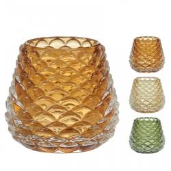 Glas Teelichthalter Cone mix D07.5cm H06.5cm