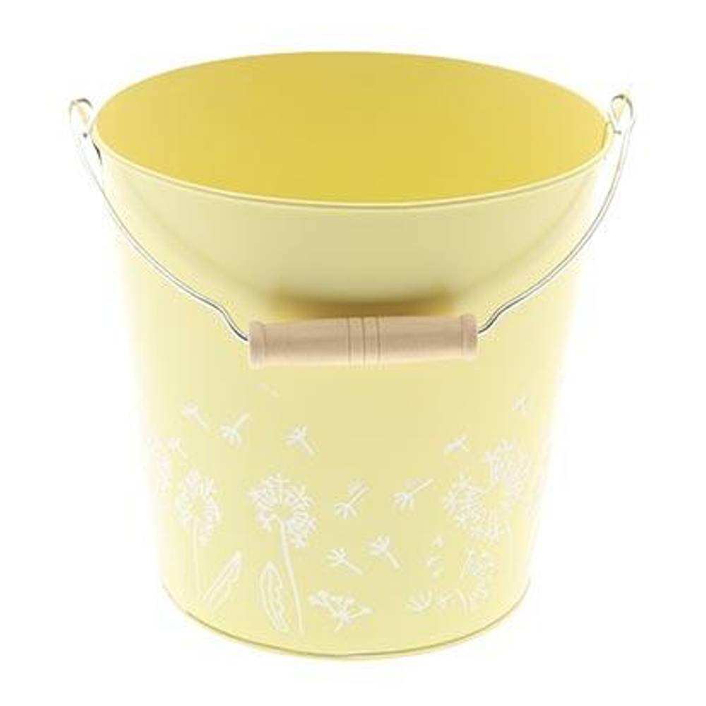 Zink Eimer Blume gelb D20cm H19cm
