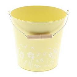 Zink Eimer Blume gelb D20cm H19cm