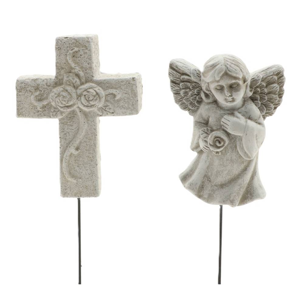 Kreuz/Angel auf stab 2/Ass L20cm D02cm
