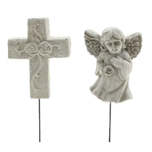 Kreuz/Angel auf stab 2/Ass L20cm D02cm