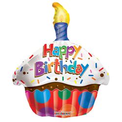 Ballon Happy Birthday Cupcake D45cm