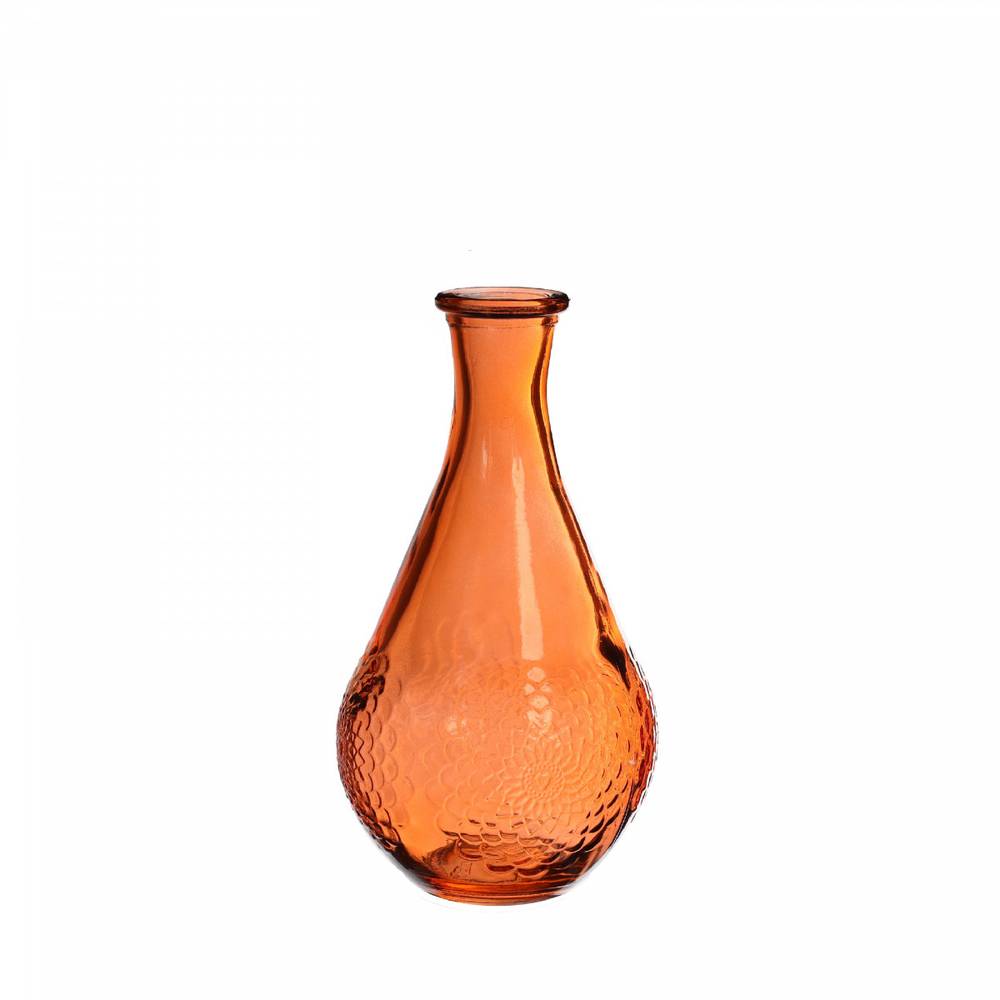 Glas Flasche Dahlia orange D09cm H16cm 
