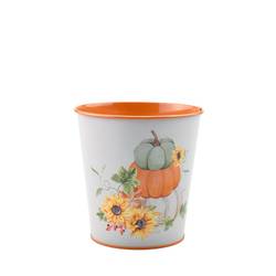 Zink Übertopf Arios orange/weiss D13cm H13cm