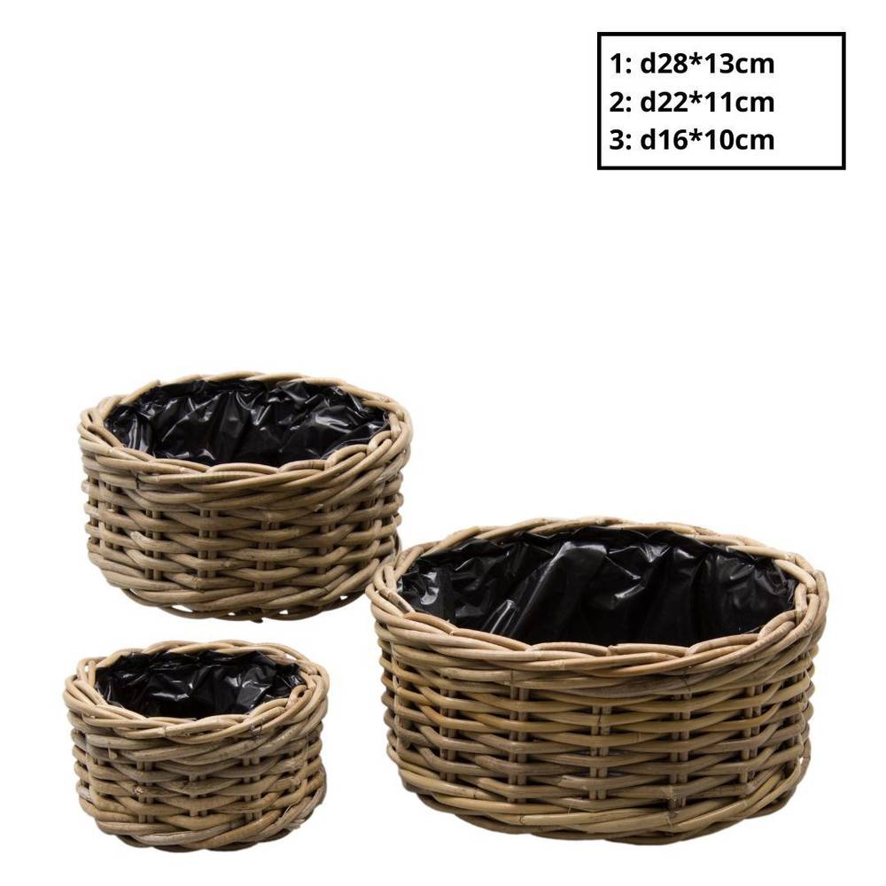 Korb Terima Rund 3/Set braun D28cm H13cm