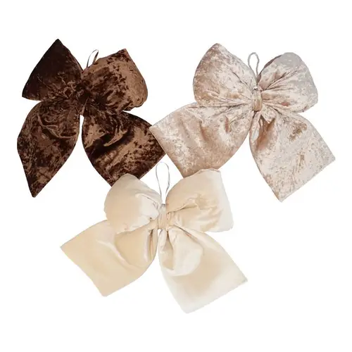 Hänger Schleife Velvet mix braun 35cm