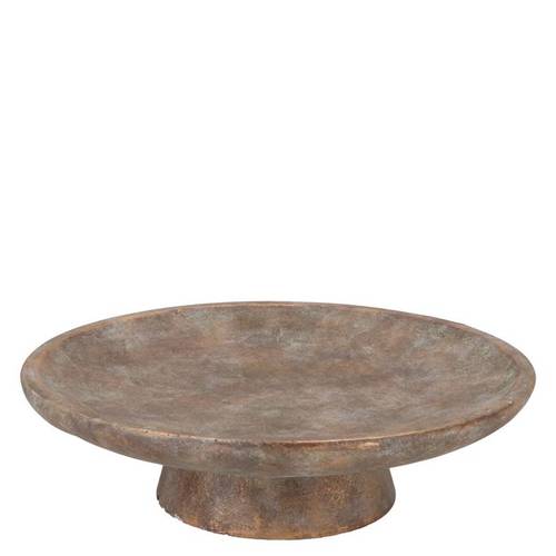 Beton Teller auf Fuss gold 25x25x07cm