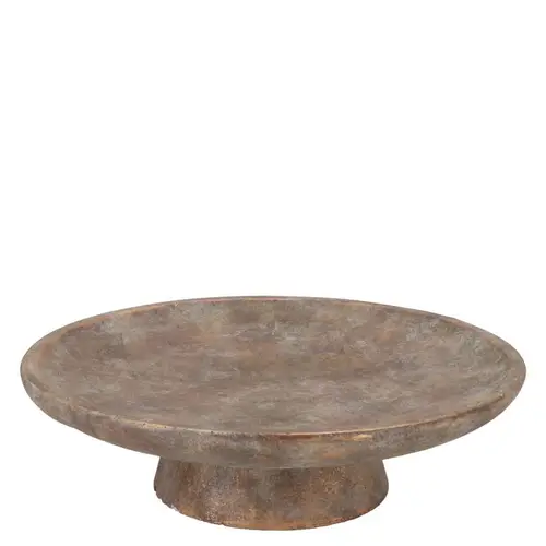 Beton Teller auf Fuss gold 25x25x07cm
