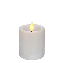 LED Stumpfkerze weiss D07cm H08cm ex.AAA