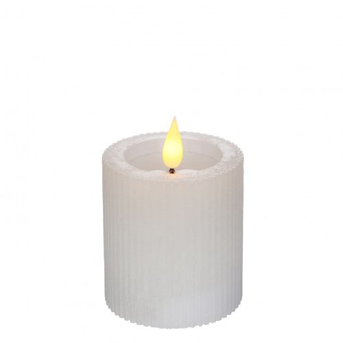 LED Stumpfkerze weiss D07cm H08cm ex.AAA
