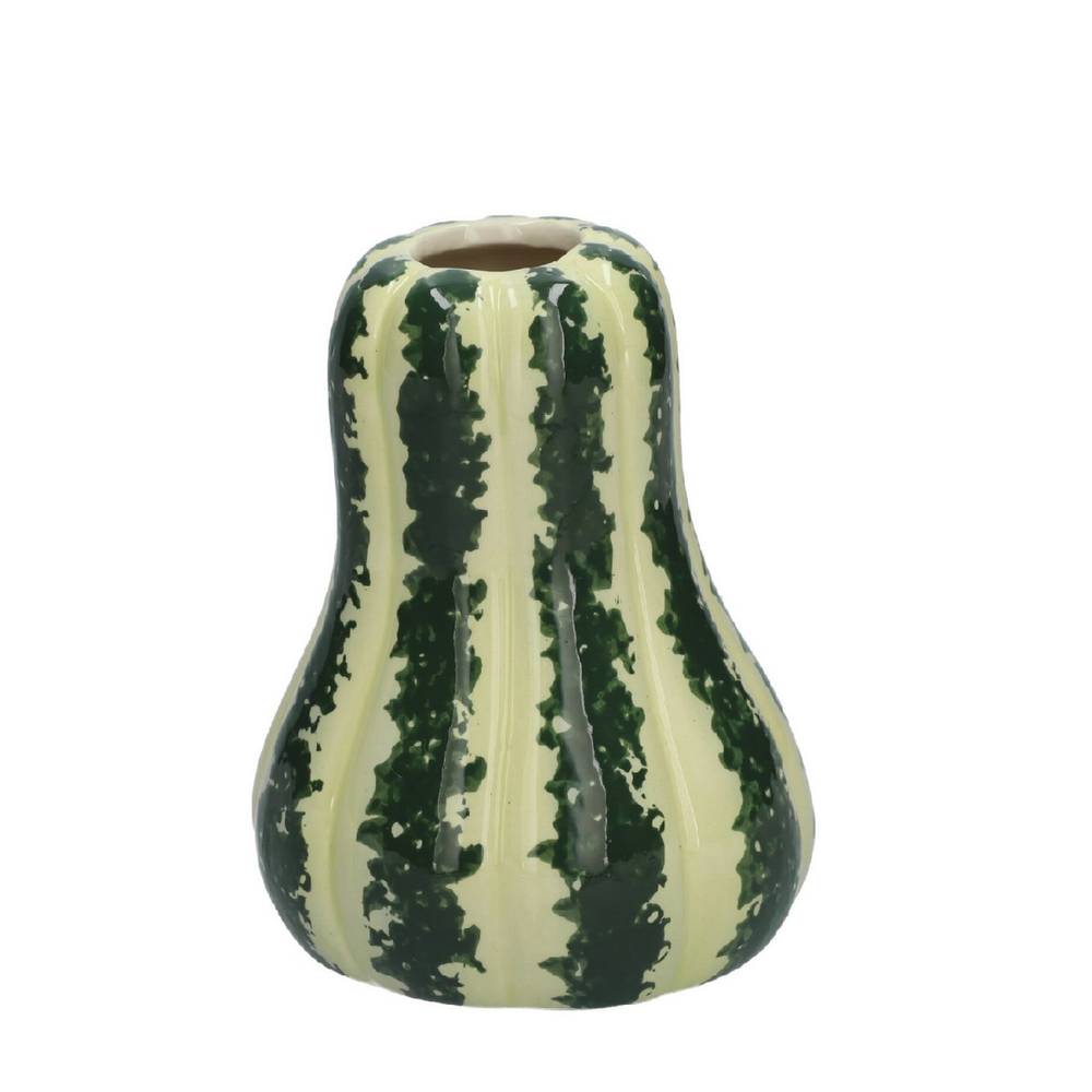 Keramik Vase Kürbis grün D11cm H14cm