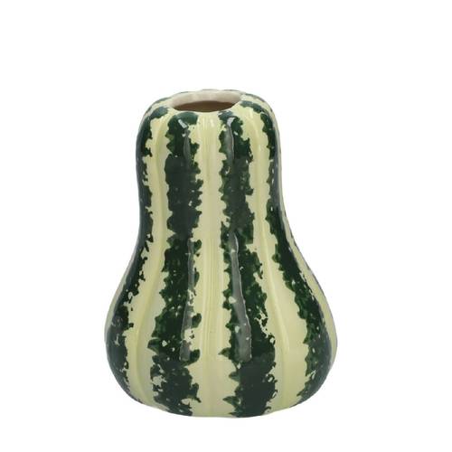 Keramik Vase Kürbis grün D11cm H14cm