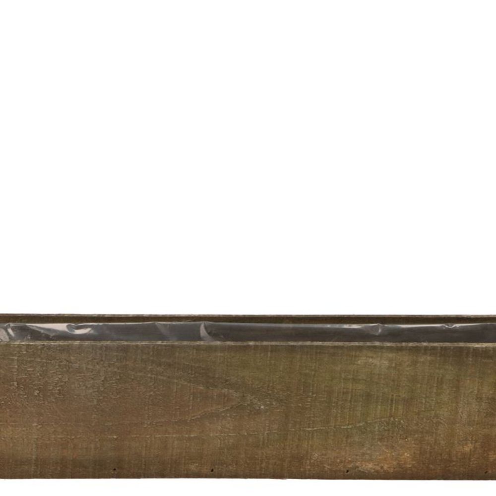 Holz Übertopf Rechteck natur 48x11x10cm