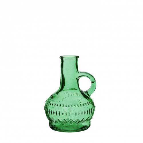 Glas Flasche Lille grün D07cm H10cm