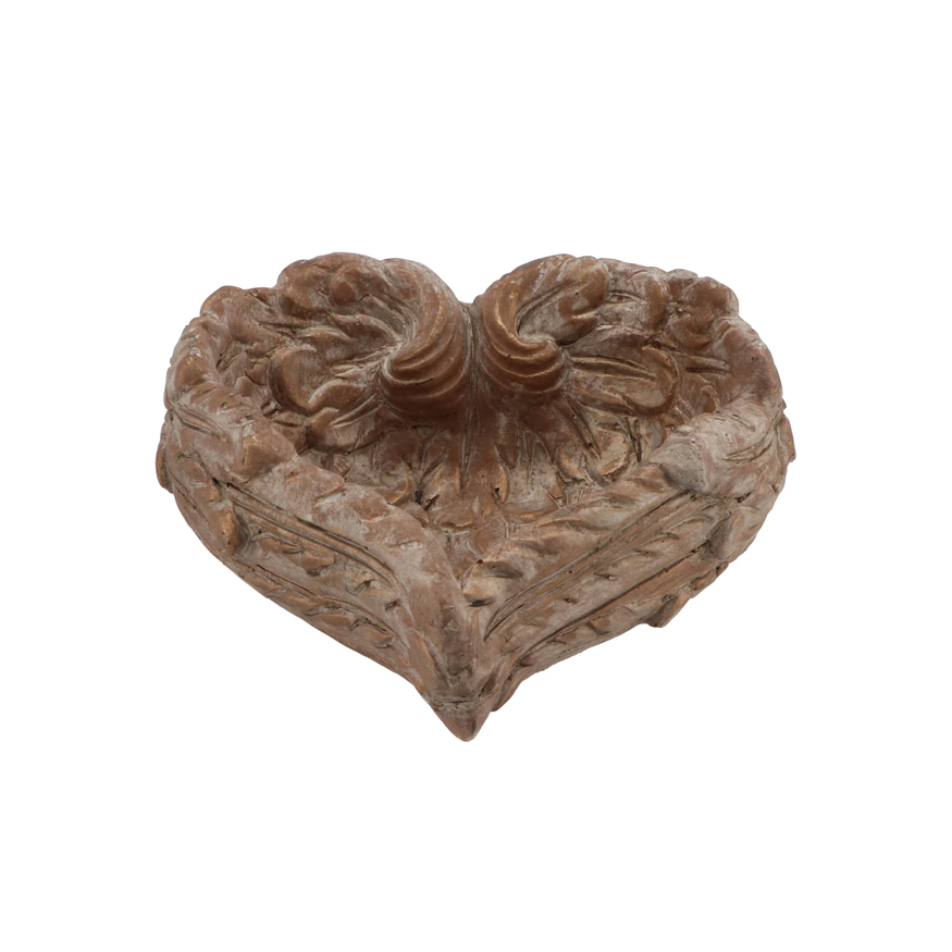 Beton Herz Flügel gold 19x8cm