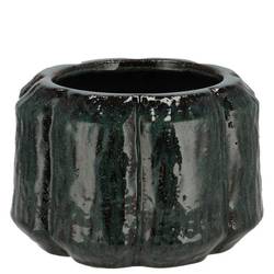 Keramik Übertopf Kiran dunkel grün 15x15x11cm