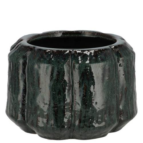 Keramik Übertopf Kiran dunkel grün 15x15x11cm