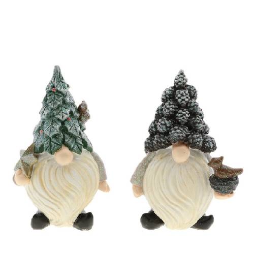 Deko Gnom grün mix D09cm H13.5cm