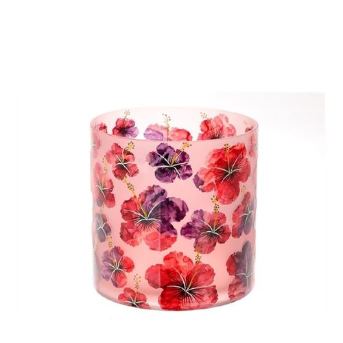 Glas Blumen rosa D09cm H10cm