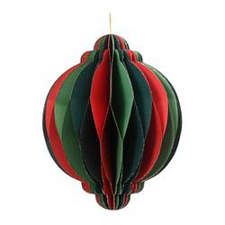 Hänger Kugel Papier grün/rot 40cm