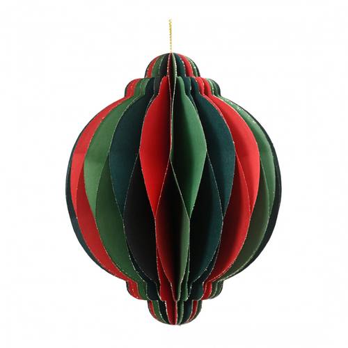 Hänger Kugel Papier grün/rot 40cm