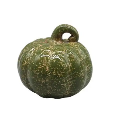 Keramik Kürbis grün D11cm H09.5cm