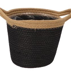 Korb Henkel Tripoli schwrz/natur D20cm H18cm