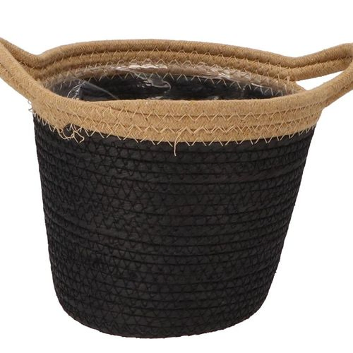 Korb Henkel Tripoli schwrz/natur D20cm H18cm